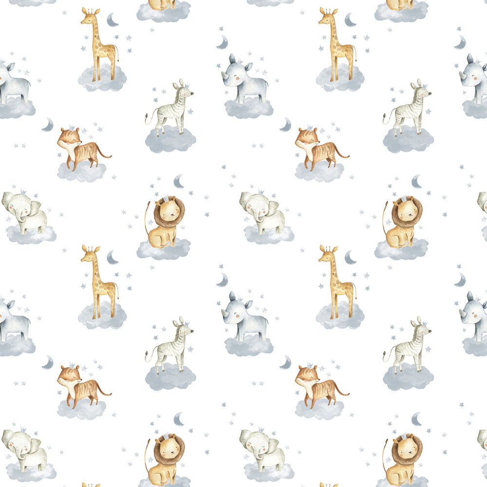 Papel de Parede Baby Safari Friends