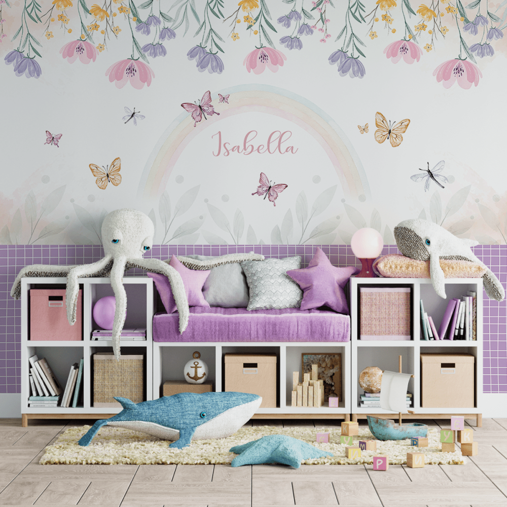 Papel de Parede Personalizado Conto de Fadas Floral Papel de Parede Personalizado Conto de Fadas Floral