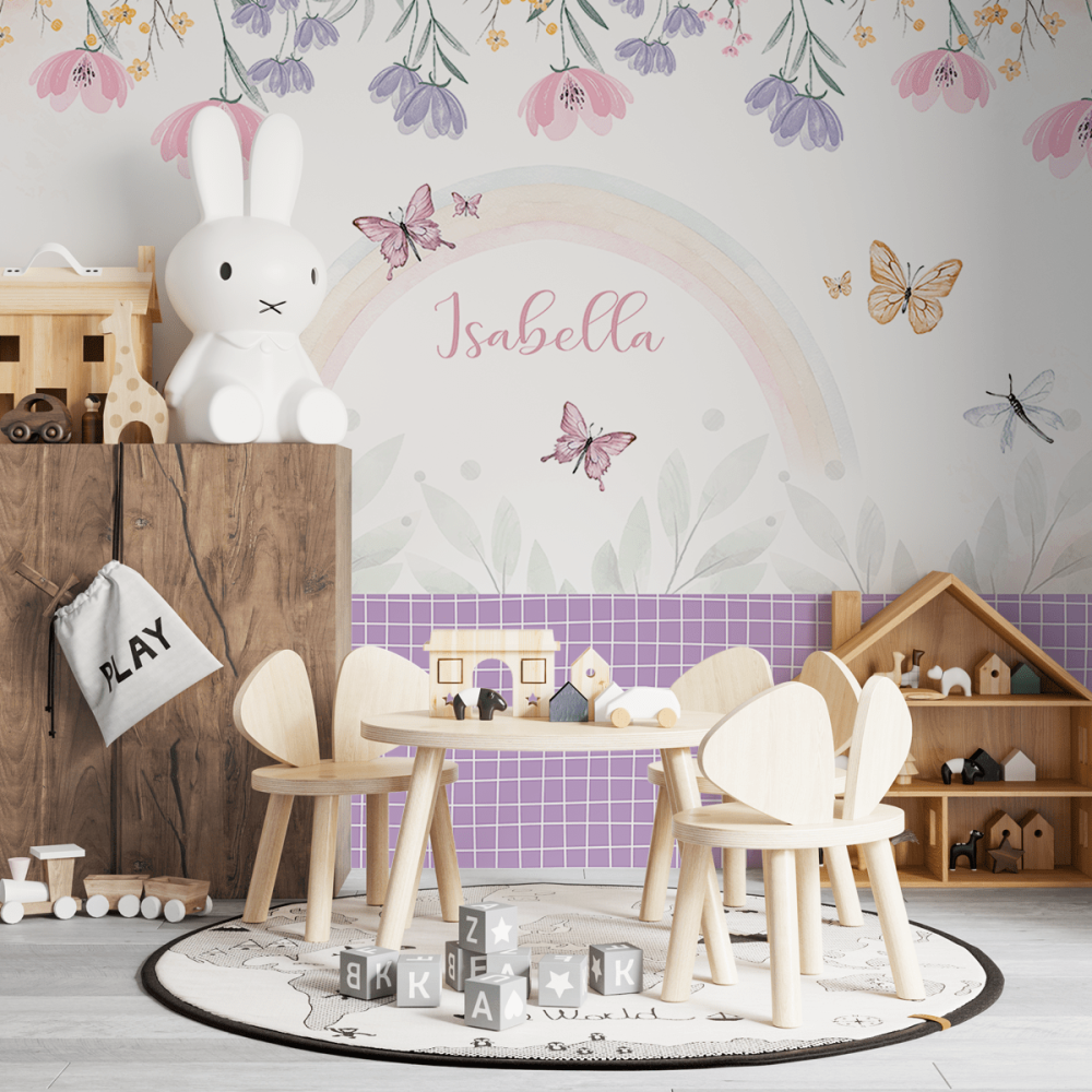 Papel de Parede Personalizado Conto de Fadas Floral Papel de Parede Personalizado Conto de Fadas Floral