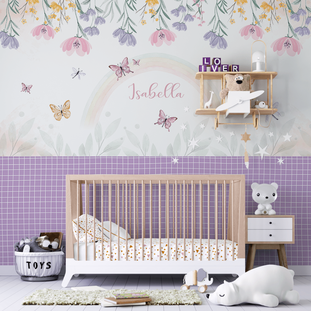 Papel de Parede Personalizado Conto de Fadas Floral Papel de Parede Personalizado Conto de Fadas Floral