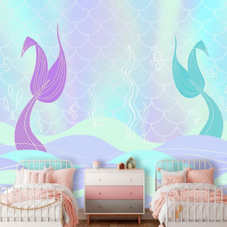 Papel de Parede Personalizado Calda de Sereias