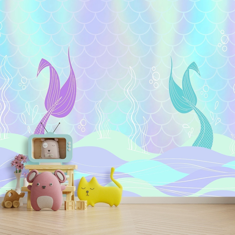 Papel de Parede Personalizado Calda de Sereias