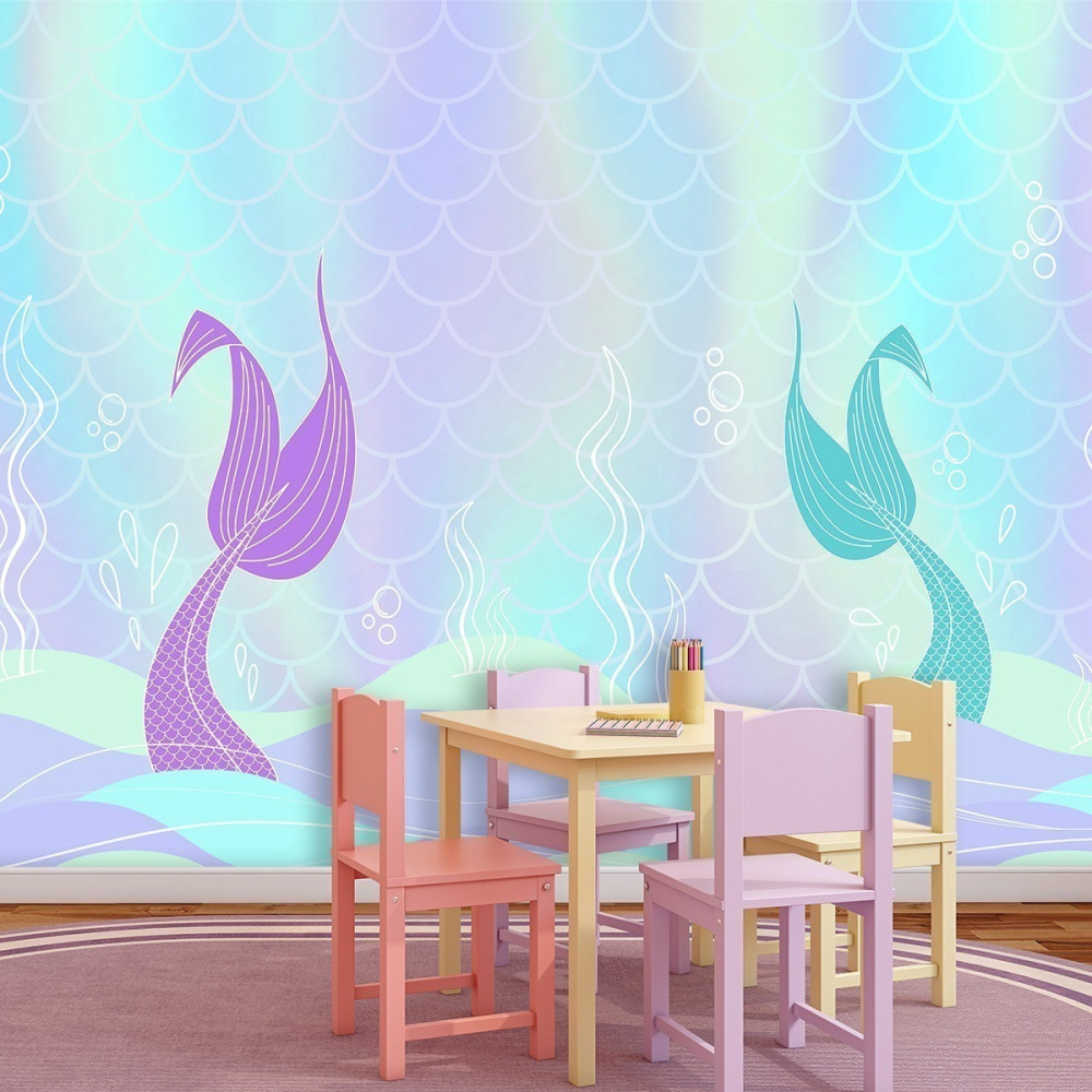 Papel de Parede Personalizado Calda de Sereias