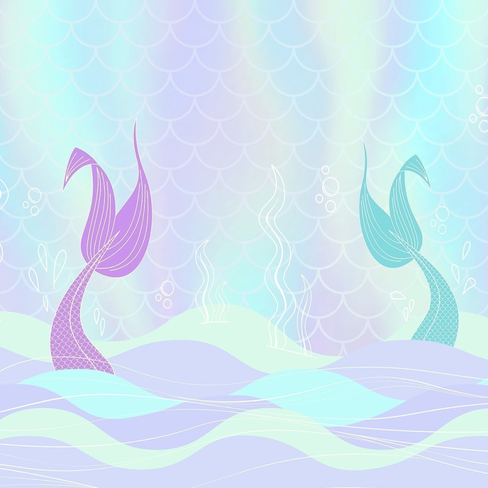 Papel de Parede Personalizado Calda de Sereias