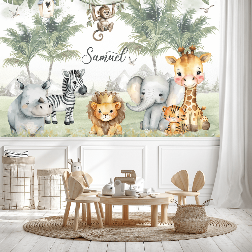 Papel de Parede Personalizado Aventura na Selva