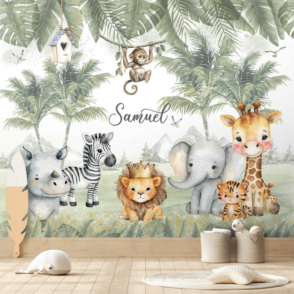 Papel de Parede Personalizado Aventura na Selva