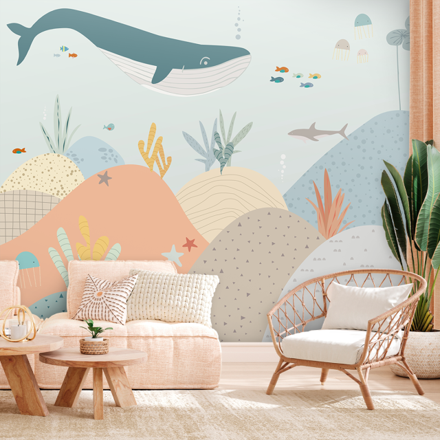 Papel de Parede Personalizado Aventura Submarina