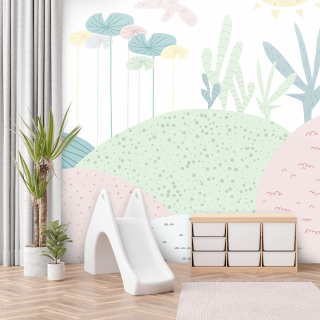 Papel de Parede Personalizado Jardim Secreto em tons Pastéis