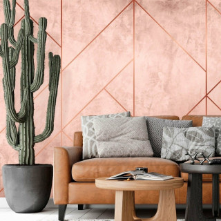 Papel de Parede Personalizado Cimento Queimado Rosé Gold