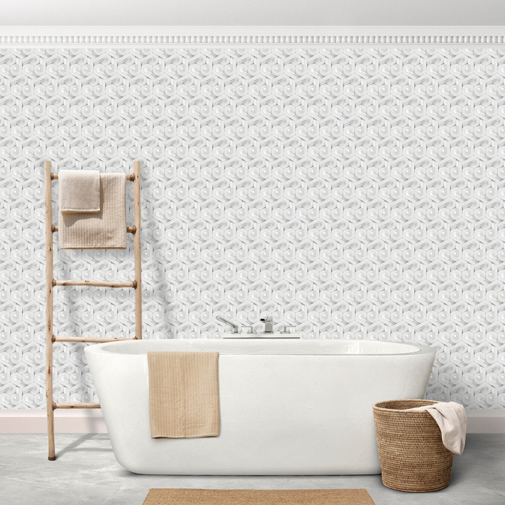 Papel de Parede Geométrico Cubos de Gelo