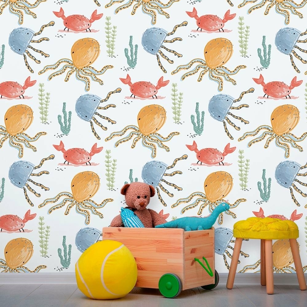 Papel de Parede Baby Amiguinhos do Mar