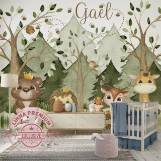 Papel De Parede Personalizado Bichinhos Reis Da Floresta