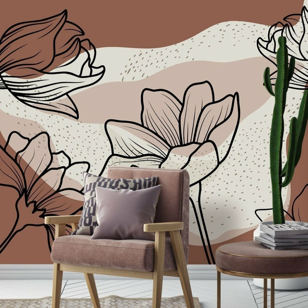 Papel de Parede Personalizado Floral Boho