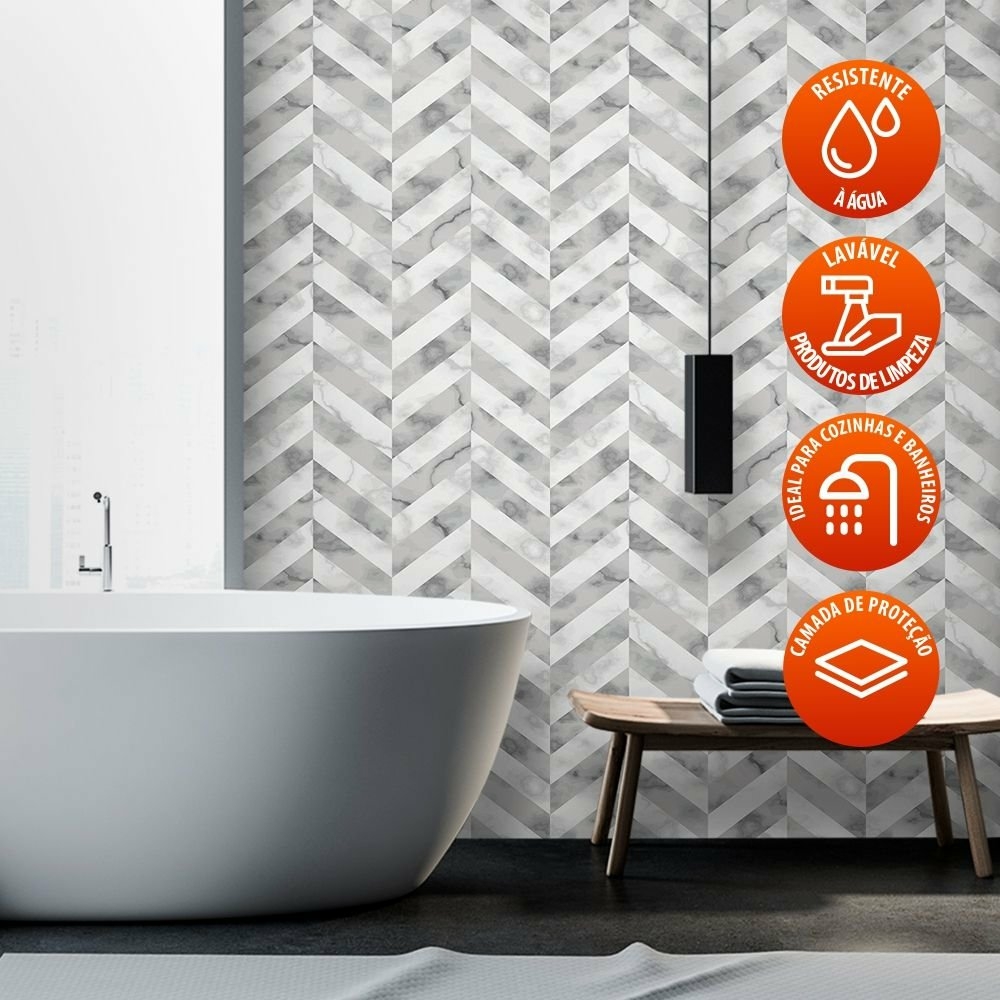 Revestimento de Azulejo Chevron Marmorizado Revestimento de Azulejo Chevron Marmorizado