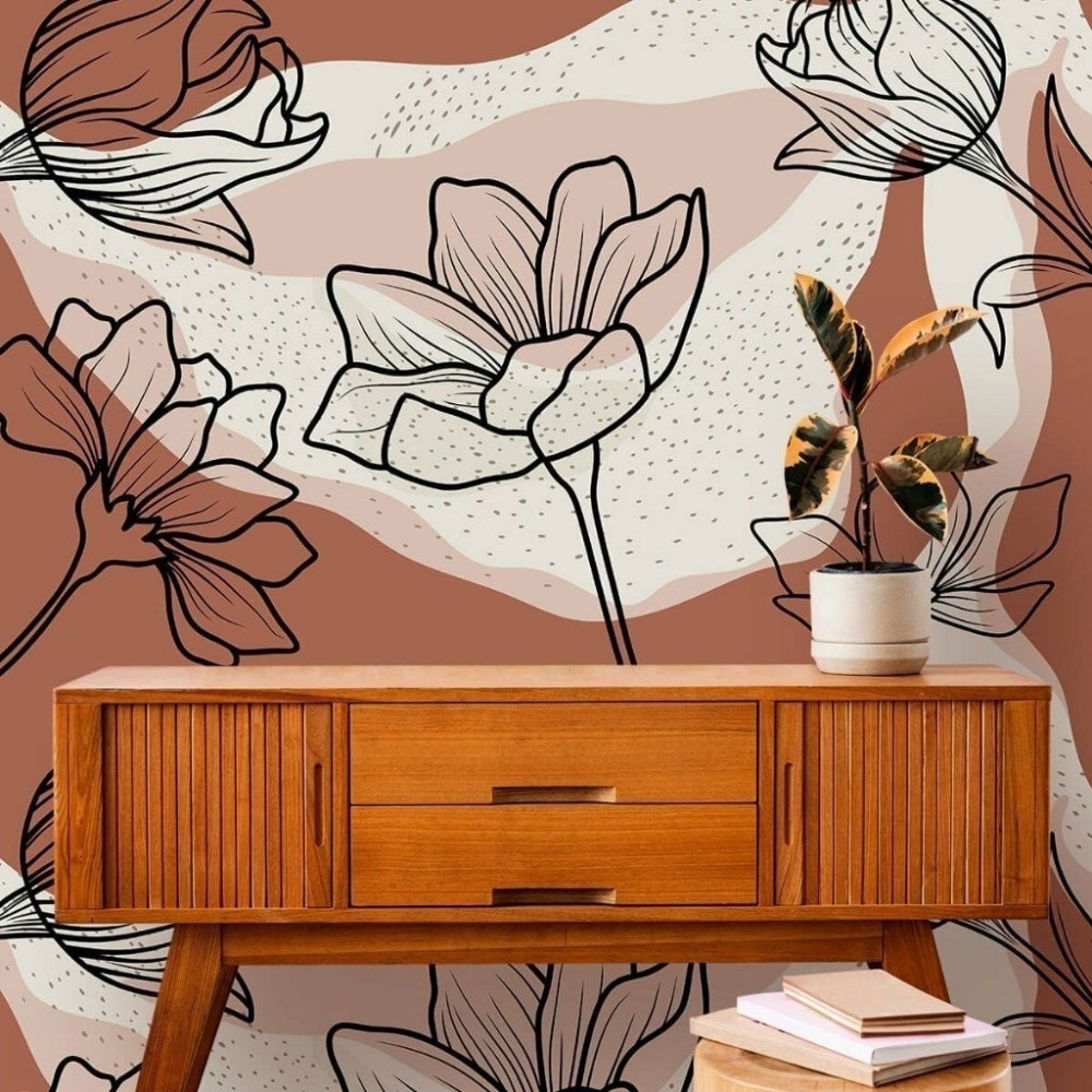 Papel de Parede Personalizado Floral Boho