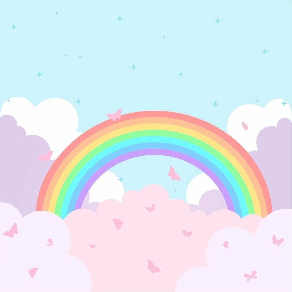 Papel de Parede Personalizado Arco Íris Azul