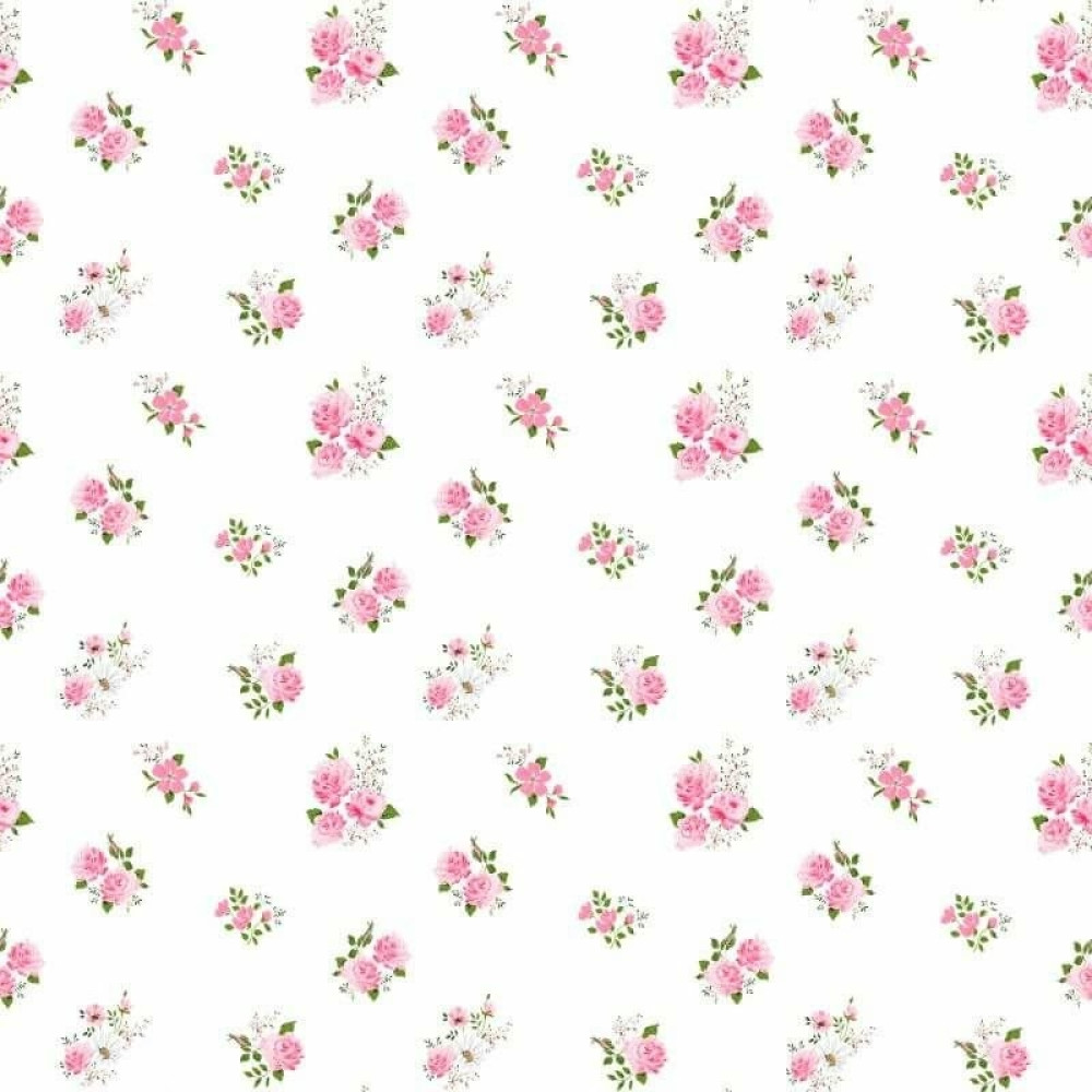 ​Papel de Parede Fundo Branco com Rosas