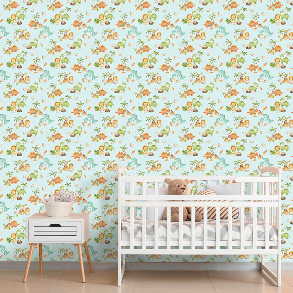 Papel de Parede Baby Dinossauros na Ilha