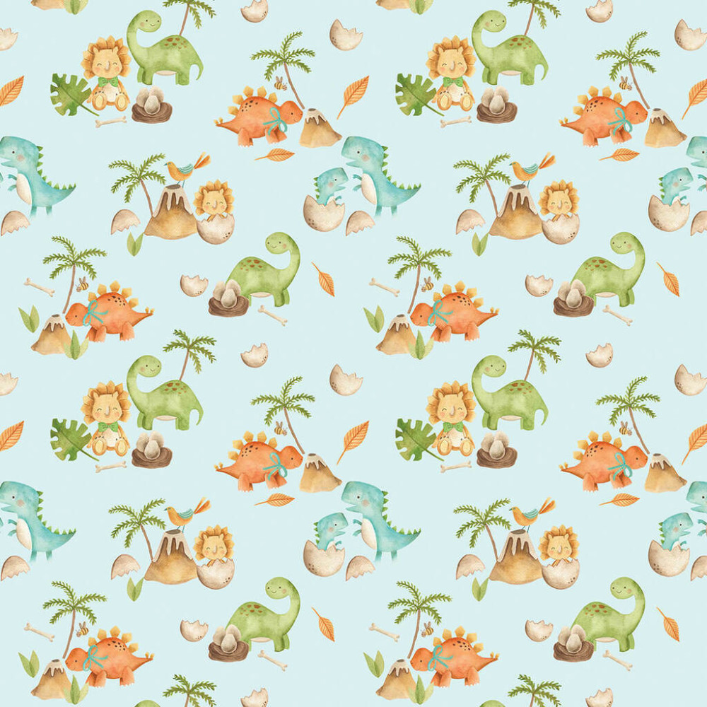 Papel de Parede Baby Dinossauros na Ilha