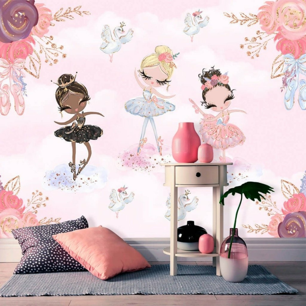 Papel de Parede Personalizado Ballet Watercolor Papel de Parede Personalizado Ballet Watercolor