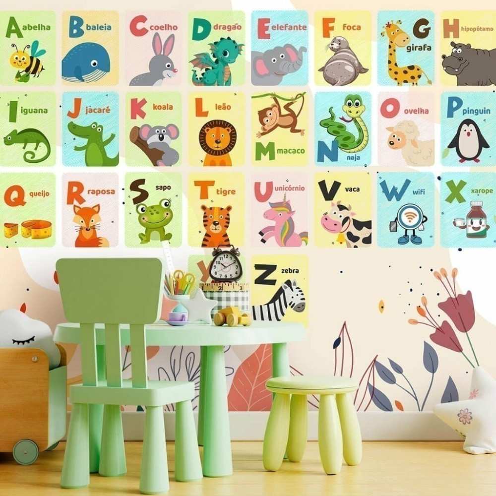 Papel De Parede Personalizado Abcdário Dos Bichinhos Papel De Parede Personalizado Abcdário Dos Bichinhos