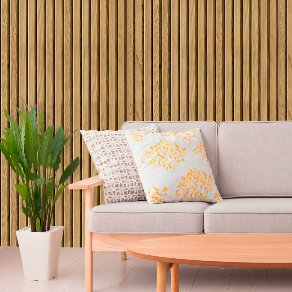 Papel de Parede Madeira Ripada Mascavo