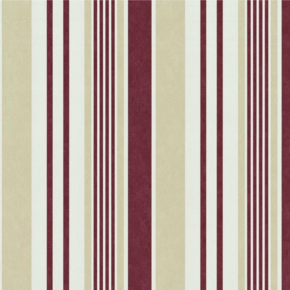 Papel de Parede Listrado Bege e Vermelho