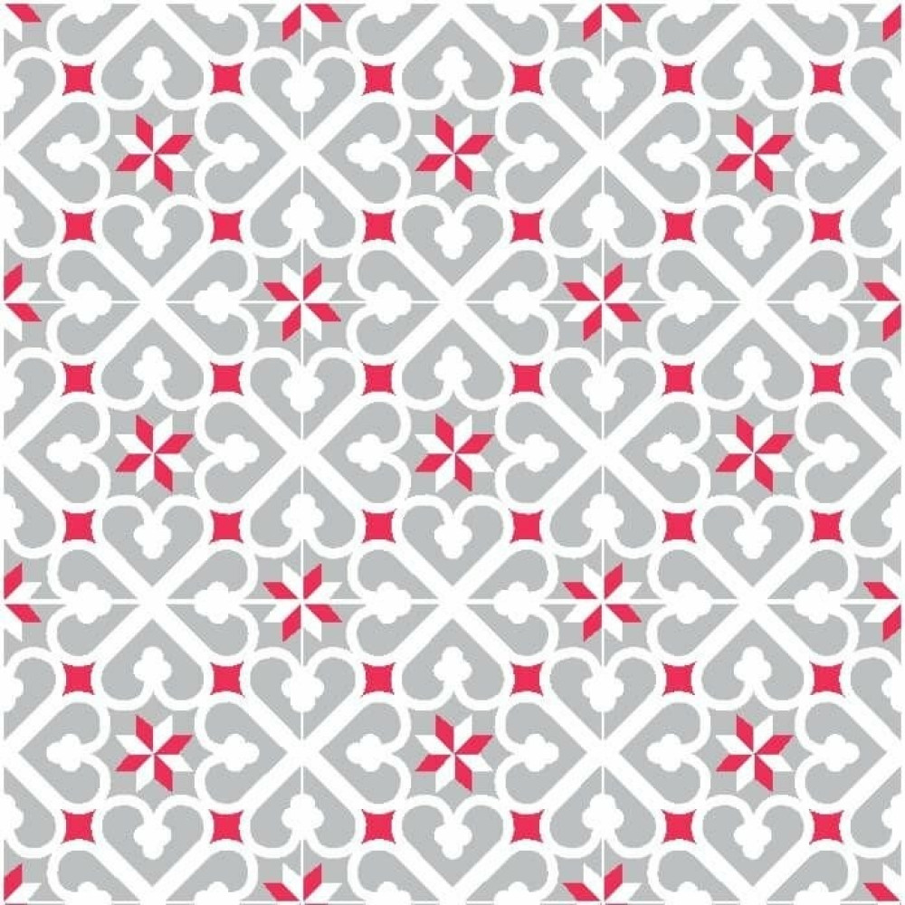 Papel de Parede Azulejo Cinza e Rosa