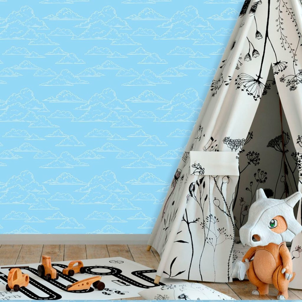 Papel de Parede Nuvens Azul