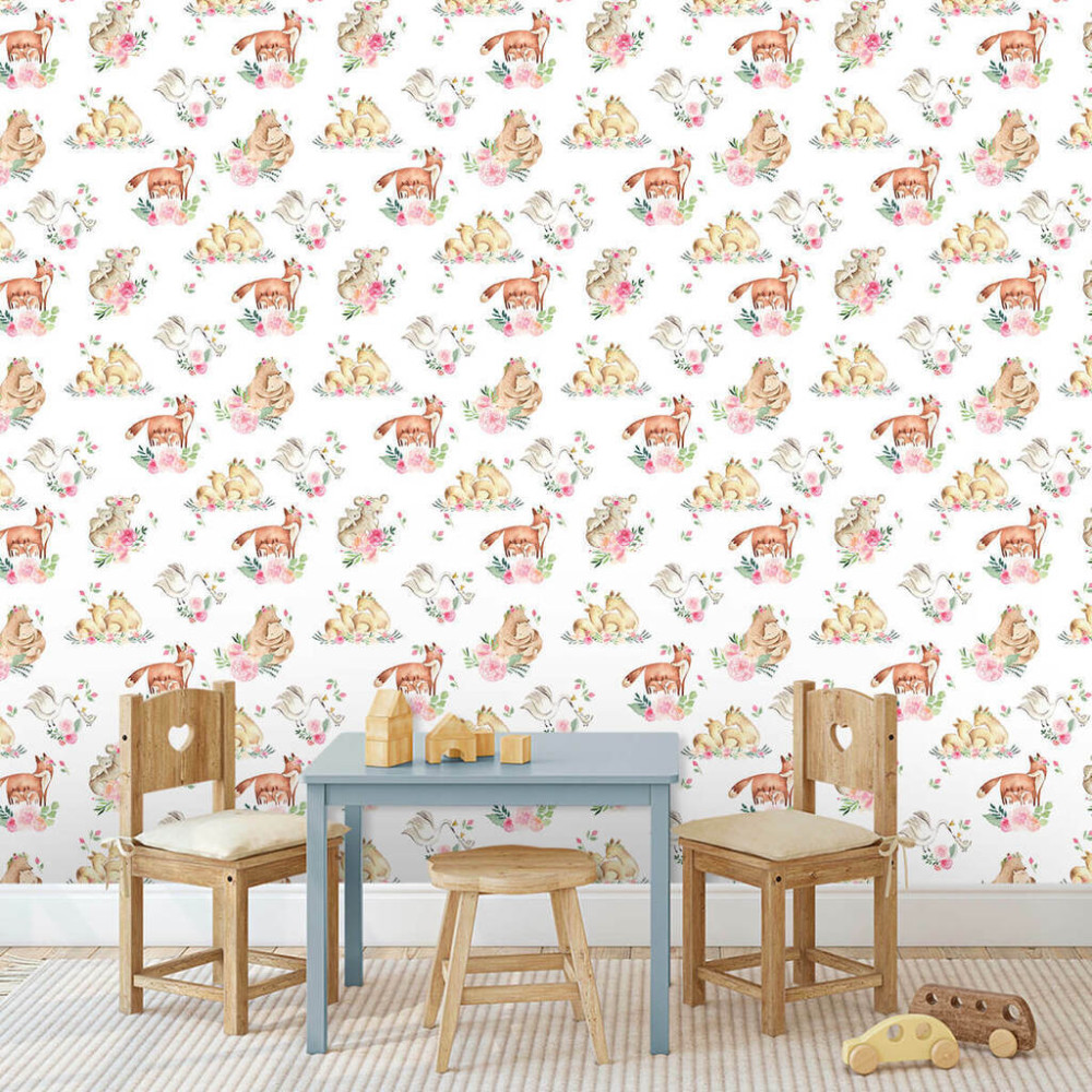 Papel de Parede Baby Amigos da Floresta Papel de Parede Baby Amigos da Floresta