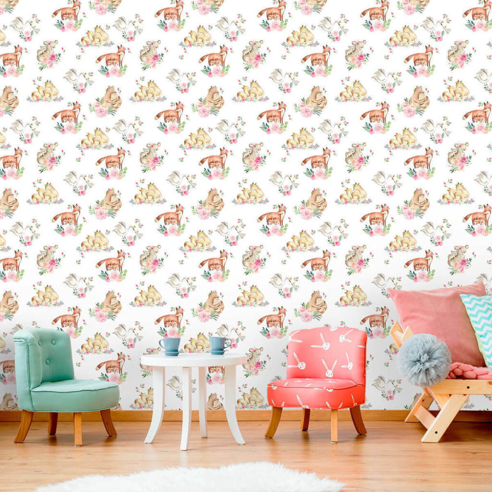 Papel de Parede Baby Amigos da Floresta Papel de Parede Baby Amigos da Floresta