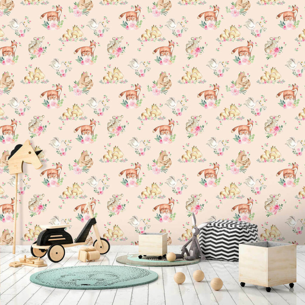 Papel de Parede Baby Bichinhos Fofos