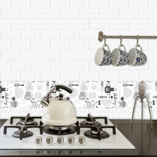 Faixa Decorativa para Cozinha Utensílios Diversos