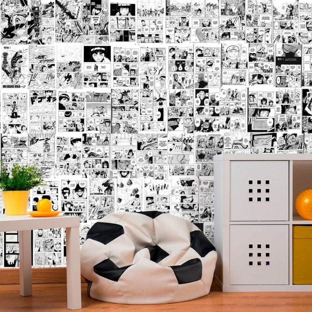Papel de Parede Personalizado Naruto Anime Preto e Branco Papel de Parede Personalizado Naruto Anime Preto e Branco