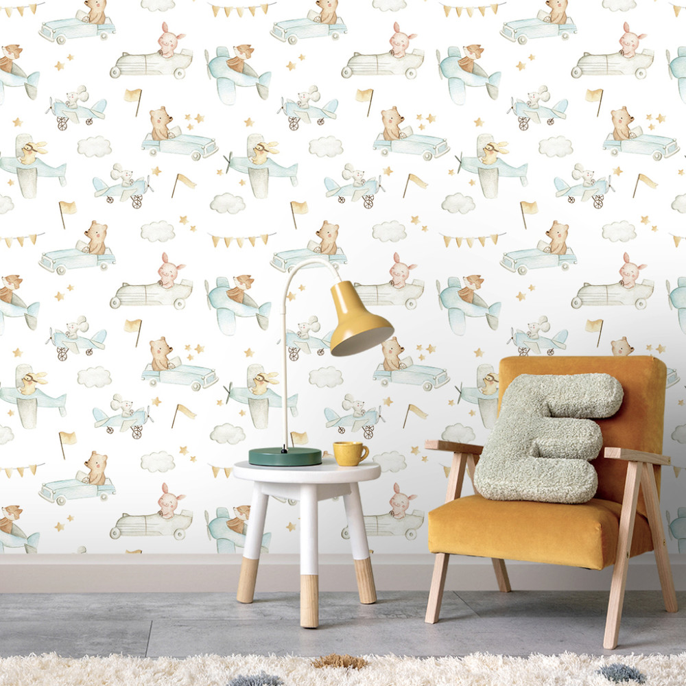 Papel de Parede Baby Desfile dos Bichos Papel de Parede Baby Desfile dos Bichos