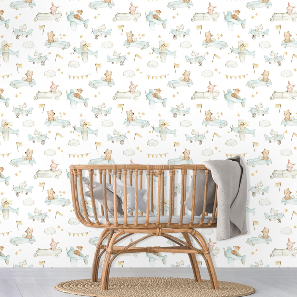 Papel de Parede Baby Desfile dos Bichos Papel de Parede Baby Desfile dos Bichos
