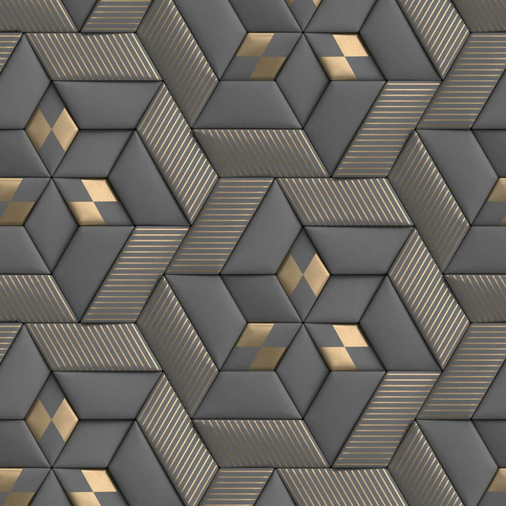Papel de Parede Geométrico New Gold