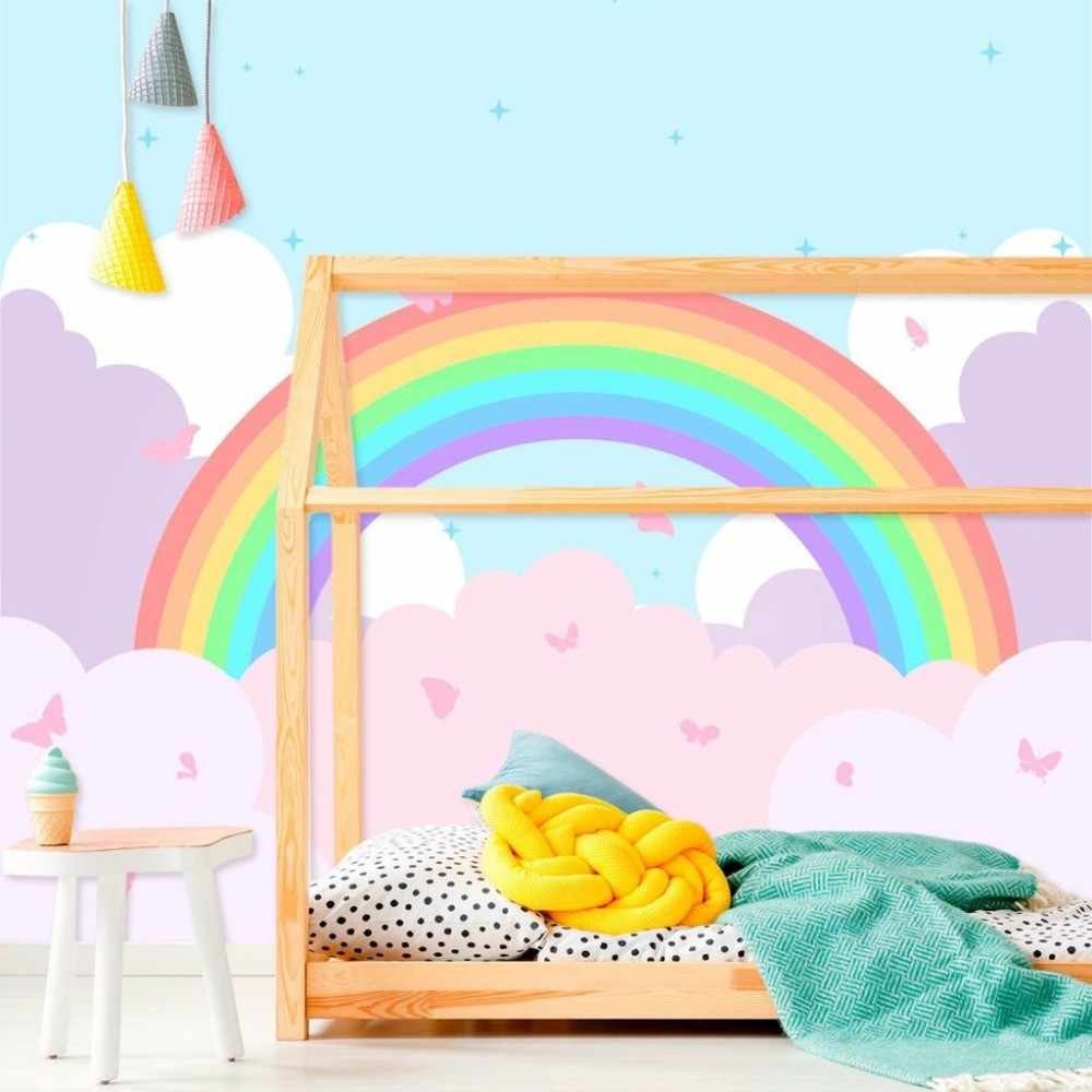 Papel de Parede Personalizado Arco Íris Azul