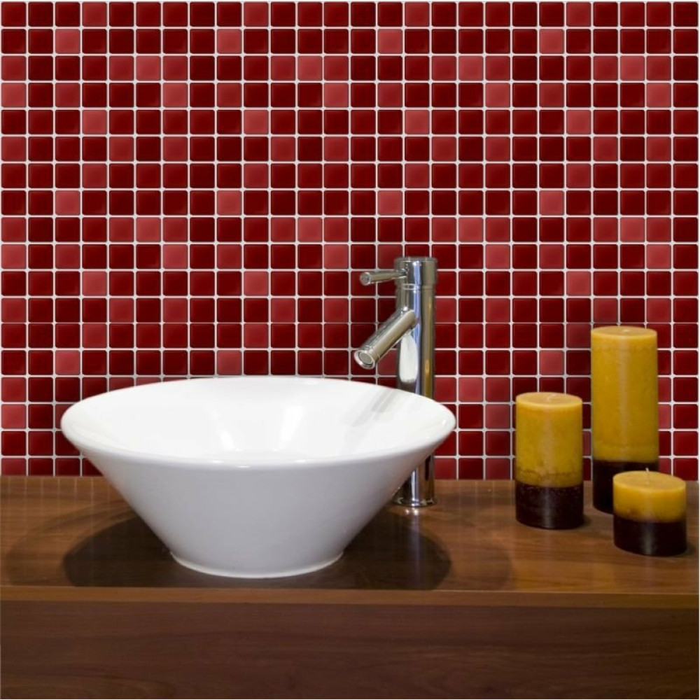 Papel de Parede Pastilhas em Tons de Vermelho