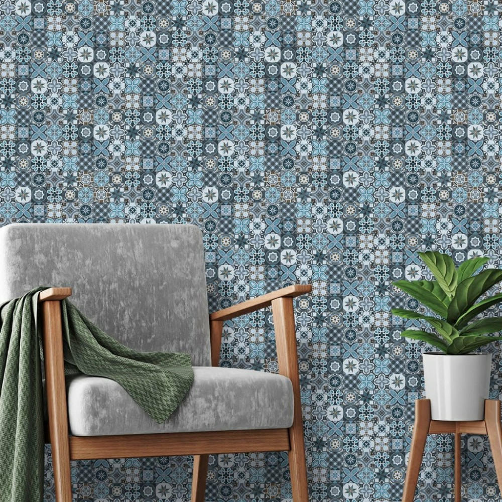 Adesivo de Azulejo Hidráulico Veneza Azul