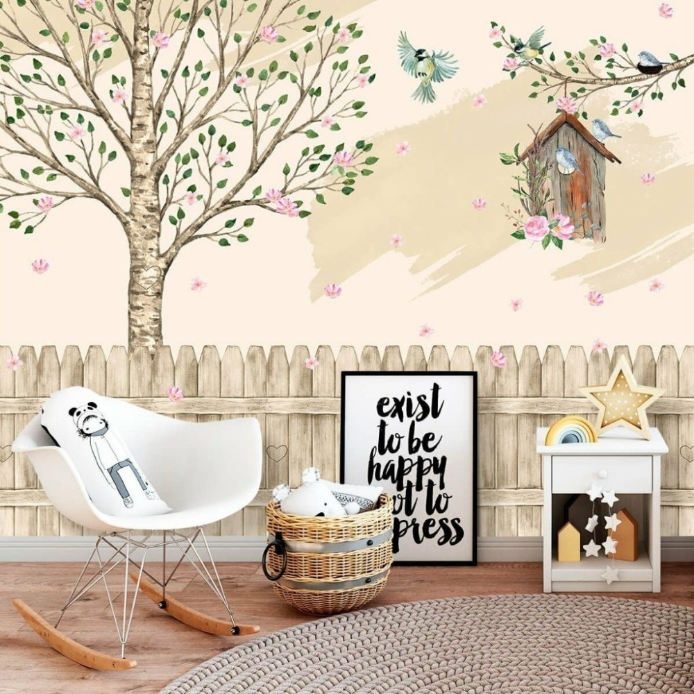 Papel de Parede Personalizado Cercadinho Marrom Papel de Parede Personalizado Cercadinho Marrom