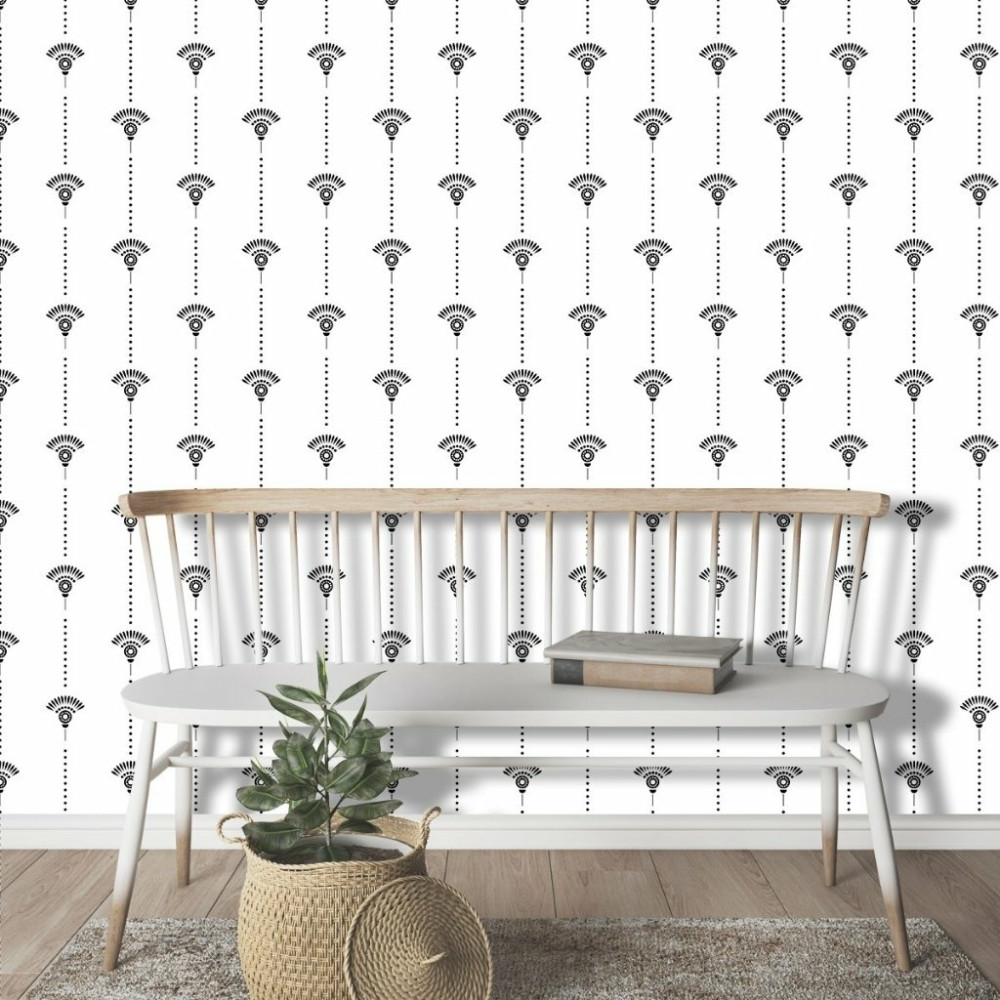 Papel de Parede Personalizado Black Dotted Papel de Parede Personalizado Black Dotted