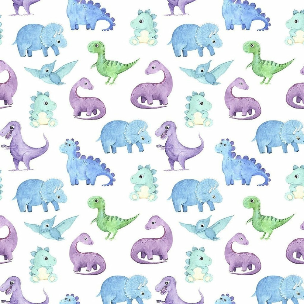 Papel De Parede Personalizado Dinos Colors