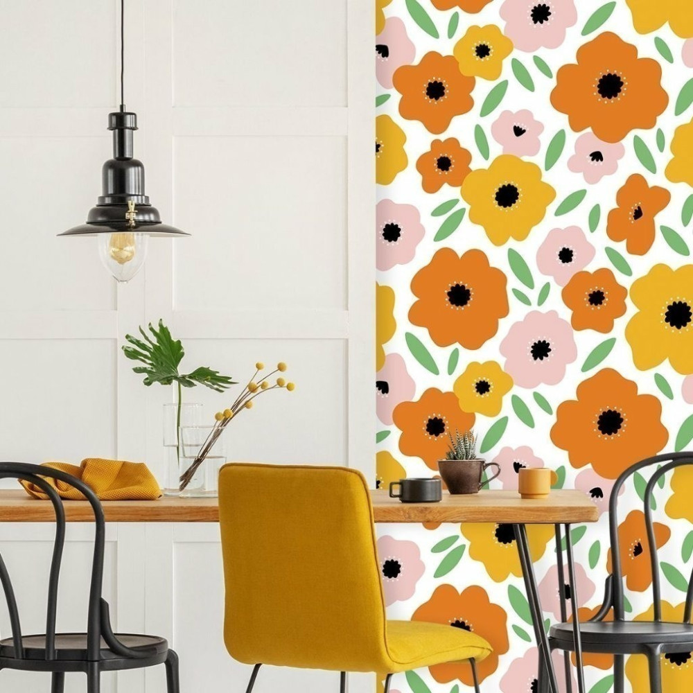 Papel De Parede Personalizado Florais Coloridos Papel De Parede Personalizado Florais Coloridos
