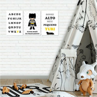 Kit de Placas Decorativas Batman