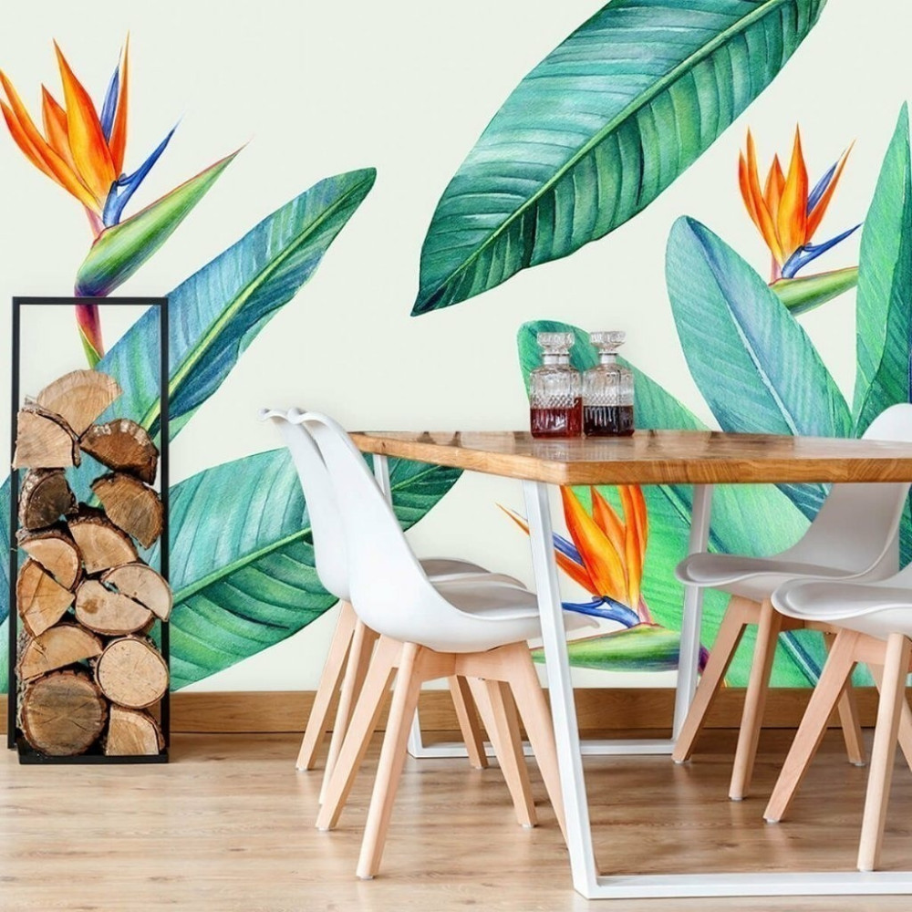 Papel De Parede Personalizado Folhagens Aquarela