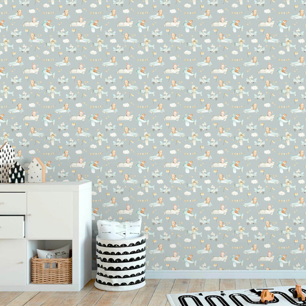 Papel de Parede Baby Diversão dos Animais Papel de Parede Baby Diversão dos Animais