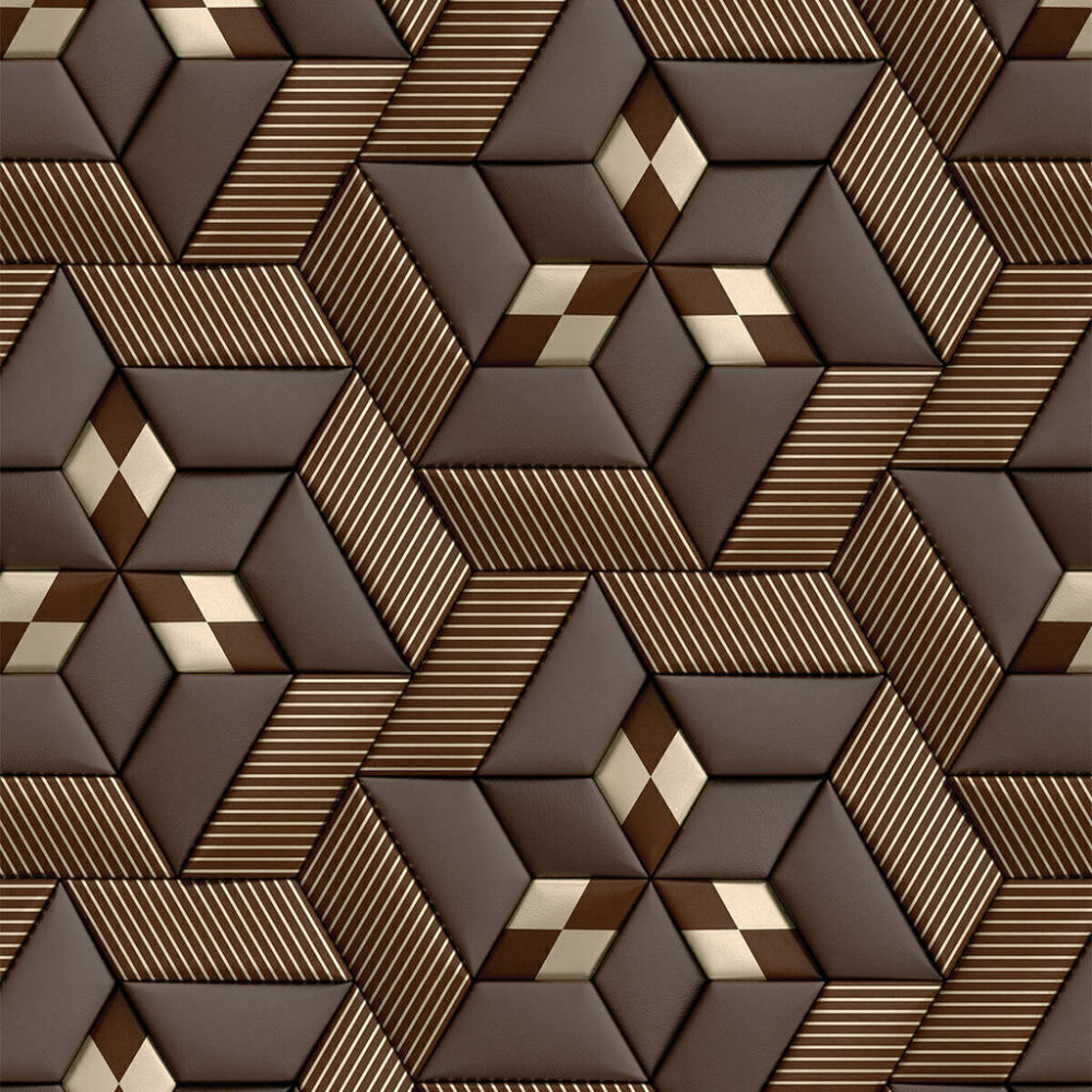 Papel de Parede Geométrico Marrom