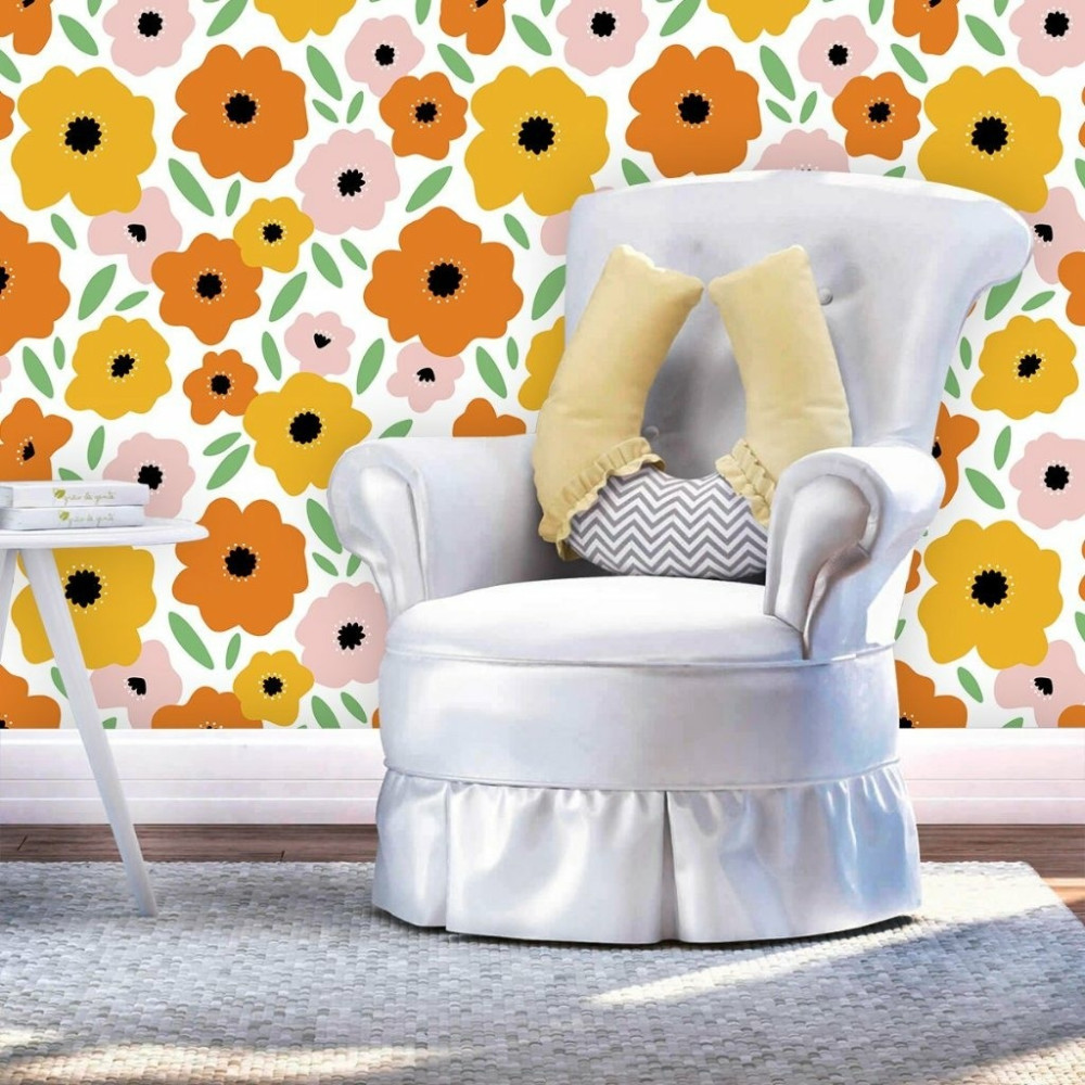 Papel De Parede Personalizado Florais Coloridos Papel De Parede Personalizado Florais Coloridos