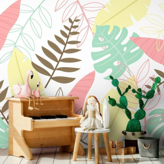 Papel De Parede Personalizado Folhagens Colors